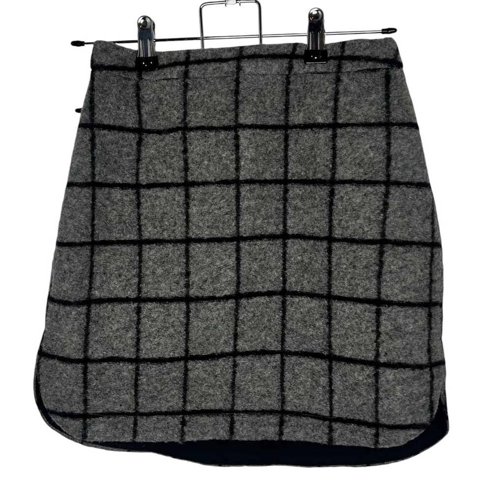 Madewell Wool Plaid Gray Black Miniskirt Size 00